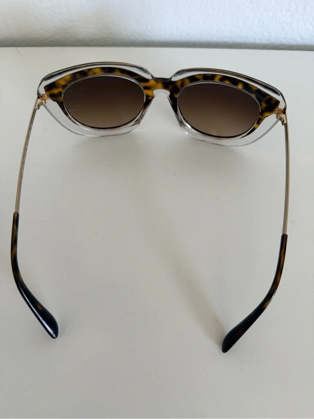 Dolce & Gabbana Tortoiseshell Cat-Eye Sunglasses with Brown Lenses